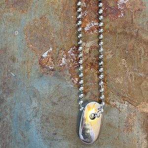 Vintage Classy Dog Tag Necklace Sterling Silver